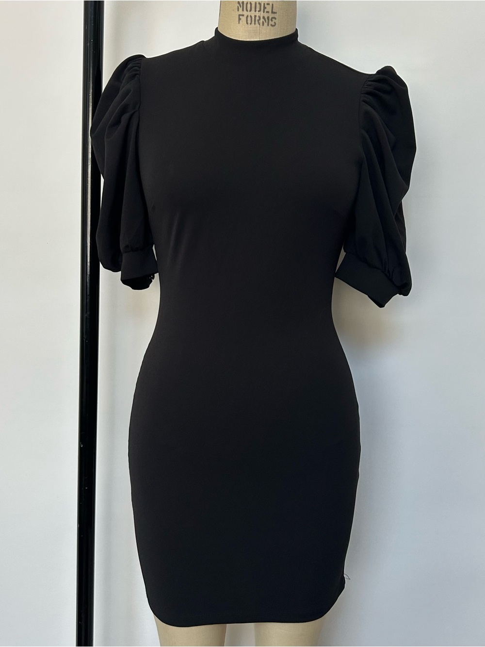 Little black dress with princess sleeves